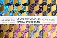 Geometric Colorful Cubes Marble Digital Seamless Paper Product Image 1