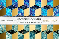 Geometric Colorful Cubes Marble Digital Seamless Paper Product Image 2