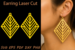 Geometric Diamond Earrings Laser Cut SVG Product Image 1