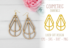 Geometric Earrings Laser Cut SVG Template Product Image 1