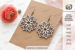 Geometric Earrings Laser Cut. Boho Dangle Earrings SVG Product Image 1