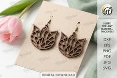 Geometric Earrings Laser Cut. Boho Dangle Earrings SVG Product Image 1
