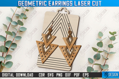 Geometric Earrings Laser Cut | Pendant Earrings |Boho Design Product Image 1