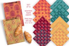 Geometric Fall Colors Seamless Patterned Papers 12 PNG