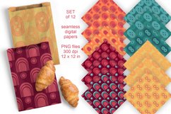 Geometric Fall Colors Seamless Patterned Papers 12 PNG