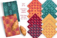 Geometric Fall Colors Seamless Patterned Papers 12 PNG