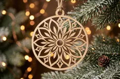 Geometric Floral Ornament Laser SVG File, Elegant Decor Product Image 2
