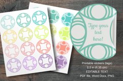 Geometric Frames Printable Round Labels 12 pcs per paper