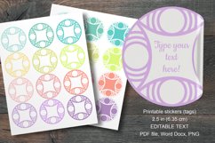 Geometric Frames Printable Round Labels 12 pcs per paper
