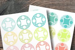 Geometric Frames Printable Round Labels 12 pcs per paper