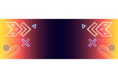 Geometric glowing neon light template banner design Product Image 1