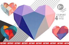 Geometric Heart Clipart Product Image 1