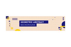 Geometric modern abstract horizontal banner design template Product Image 1