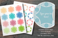 Geometric Ornaments Printable Round Labels 12 pcs per paper