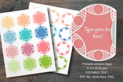 Geometric Ornaments Printable Round Labels 12 pcs per paper