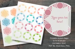 Geometric Ornaments Printable Round Labels 12 pcs per paper