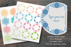 Geometric Ornaments Printable Round Labels 12 pcs per paper