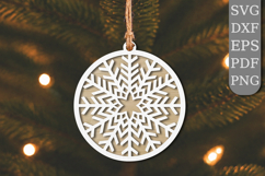 Geometric Snowflake Laser Cut SVG Product Image 1