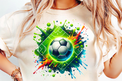 Geometric Soccer, Soccer Ball PNG, Splash Clipart, Sublimation Design, Sports Graphics, Modern Soccer, Digital Download, T-Shirt Design, Cricut Silhouette, Abstract Soccer