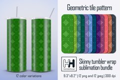 Geometric tile pattern skinny tumbler wrap sublimation Product Image 1