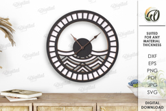 Geometric Wall Clock Bundle Laser Cut . Home Decor SVG Product Image 2