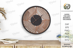 Geometric Wall Clock Bundle Laser Cut . Home Decor SVG Product Image 8