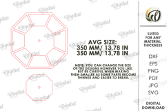 Geometric Wall Clock Laser Cut . Home Decor SVG Product Image 2