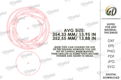 Geometric Wall Clock Laser Cut . Home Decor SVG Product Image 2
