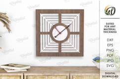 Geometric Wall Clock Bundle Laser Cut . Home Decor SVG Product Image 11