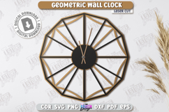 Geometric Wooden Wall Clock Laser Cut Bundle, Modern Decor Product Image 9