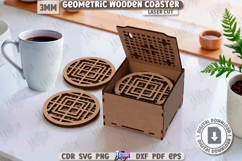 3D Geometric Coaster Laser Cut |Cup Coasters|Storage Box SVG Product Image 1