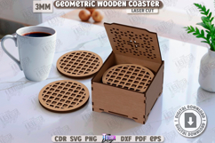 3D Geometric Coaster Laser Cut |Cup Coasters|Storage Box SVG Product Image 1