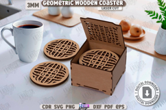 3D Geometric Coaster Laser Cut |Cup Coasters|Storage Box SVG Product Image 1