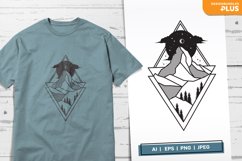Stacked Triangles with Mountain, Pine Trees and Night Sky Product Image 1