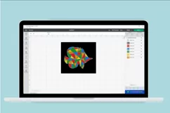 Layered Geometric Tropical Fish SVG for 3D Box Frame Product Image 5