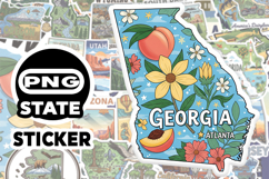 Georgia Sticker PNG SVG | State Outline Decal File | Product Image 1
