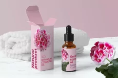 Flowers and leaves of geranium on a transparent background. Product Image 5