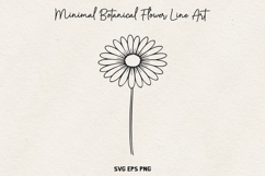 Minimal Botanical Flower SVG, Thin Line Floral Outline, PNG. Product Image 1