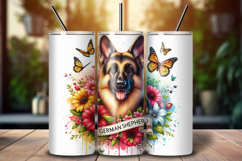 German Shepherd Tumbler Wrap PNG 20oz Sublimation Design Product Image 1