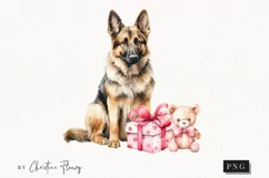 Valentine German Shepherd Dog PNG | Valentine's Day Clipart Product Image 1