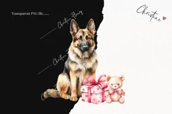 Valentine German Shepherd Dog PNG | Valentine's Day Clipart Product Image 2