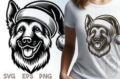 German Shepherd Dog with Santa Hat Product Image 1