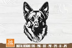 German Shepherd Svg - Dog Face Svg - Dog Breed Svg Png Dxf Product Image 1