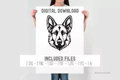 German Shepherd Svg - Dog Face Svg - Dog Breed Svg Png Dxf Product Image 2