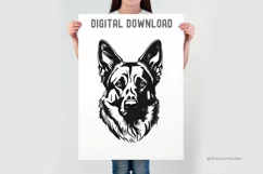 German Shepherd Svg - Dog Face Svg - Dog Breed Svg Png Dxf Product Image 2