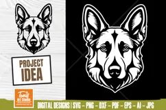German Shepherd Svg - Dog Face Svg - Dog Breed Svg Png Dxf Product Image 1