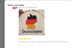 Germany map flag Cross stitch pattern PDF patriotic German Product Image 2
