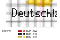 Germany map flag Cross stitch pattern PDF patriotic German Product Image 3