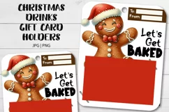 Let's Get Baked Christmas Gift Card Holder JPG | PNG Product Image 1