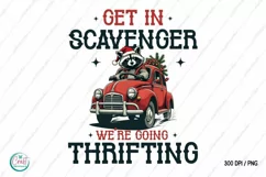 Christmas Sublimation T shirt - Christmas Car Raccoon PNG Product Image 1